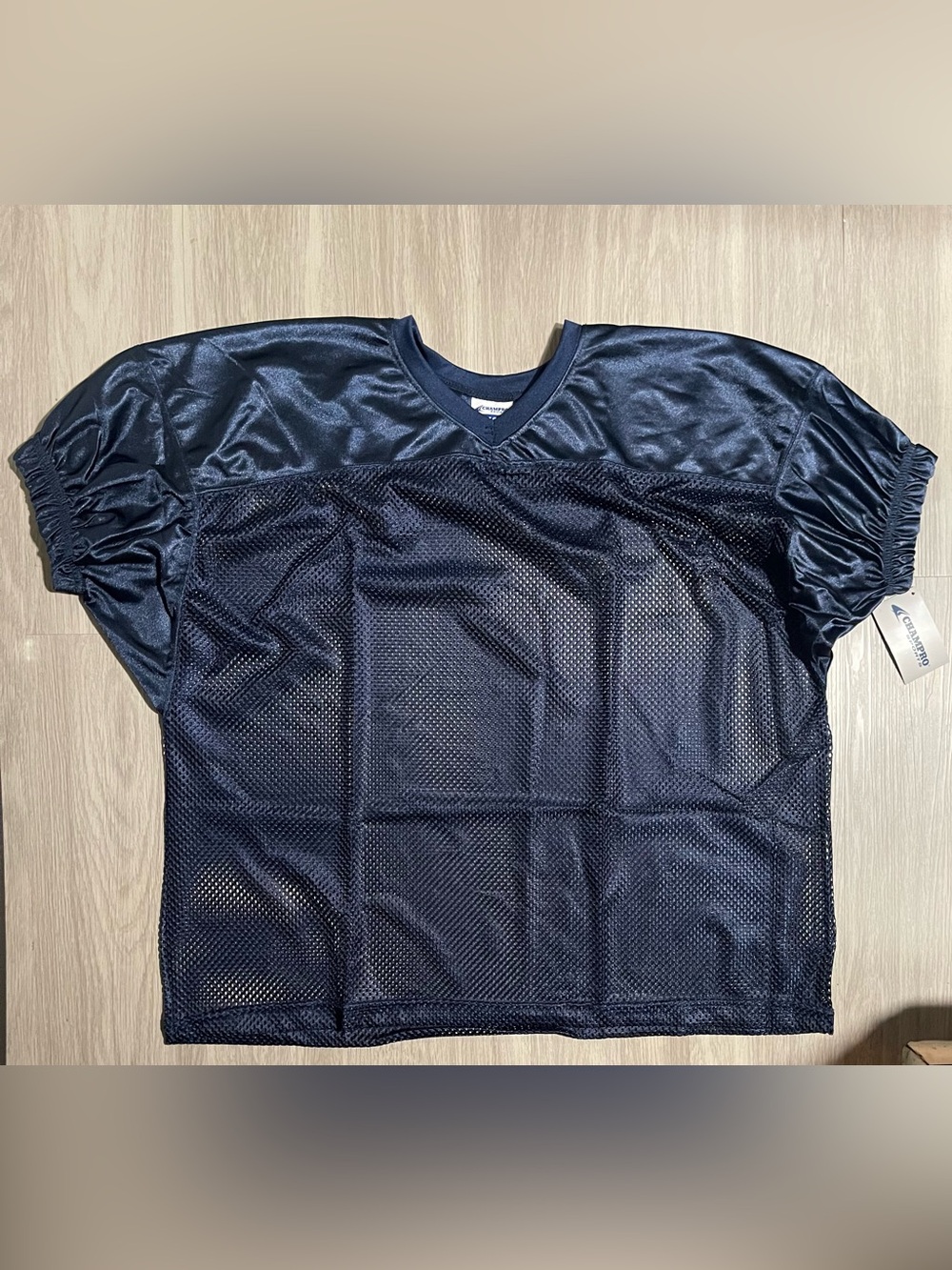 Men's Navy Blank Mesh Football Jersey